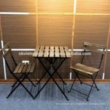 Conjunto de mesa de café feito de acácia